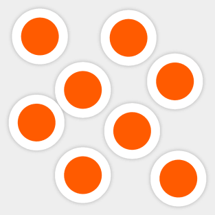 Orange on White Polka Dots Sticker